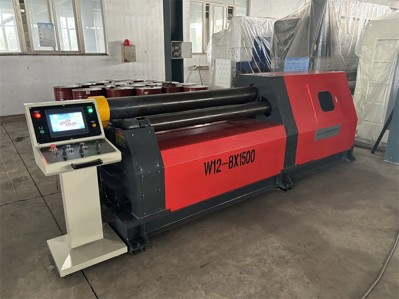 Echipament hidraulic, de înaltă calitate, cu 4 role, de rulare tablă, W12, 8×1500mm 3