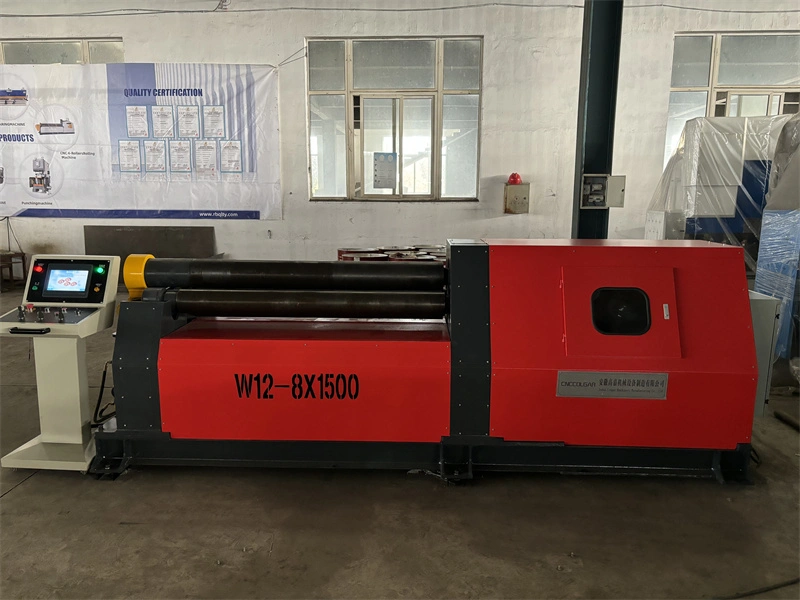 Echipament hidraulic, de înaltă calitate, cu 4 role, de rulare tablă, W12, 8×1500mm 4