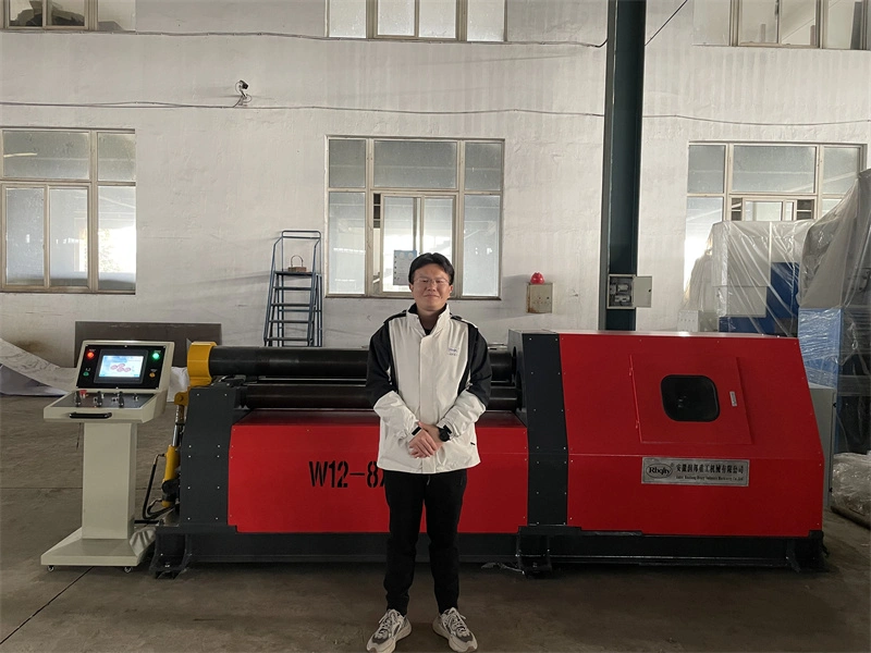 Echipament hidraulic, de înaltă calitate, cu 4 role, de rulare tablă, W12, 8×1500mm 5