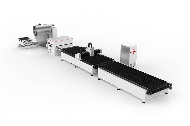 Mașină automată de tăiere cu laser cu fibră, alimentată cu bobine metalice, seria SC 1