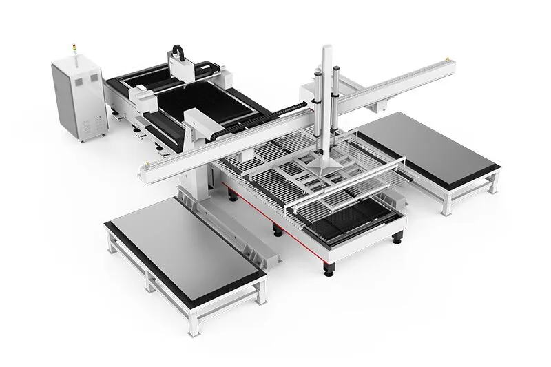 Mașină de tăiere cu laser cu fibră cu alimentare automată din seria EA, cu platformă de schimb 1