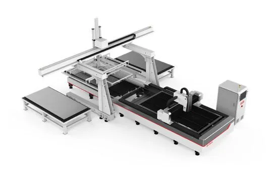 Mașină de tăiere cu laser cu fibră cu alimentare automată din seria EA, cu platformă de schimb 2